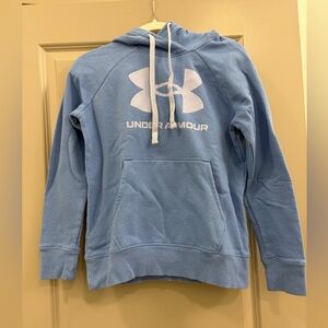 Under Armour Rival Fleece Blue Big Logo Hoodie